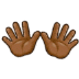 👐🏾 open hands: medium-dark skin tone display on Samsung